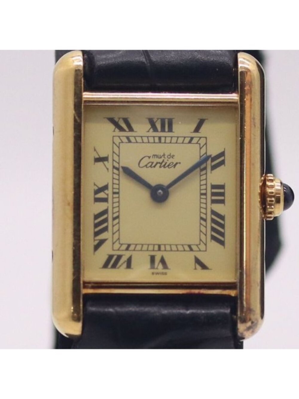 Cartier Must Tank 925 Sterling Silver Ivory Dial Watch